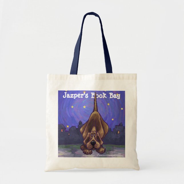 Cute Hound Dog Personal Book Bag (Front)
