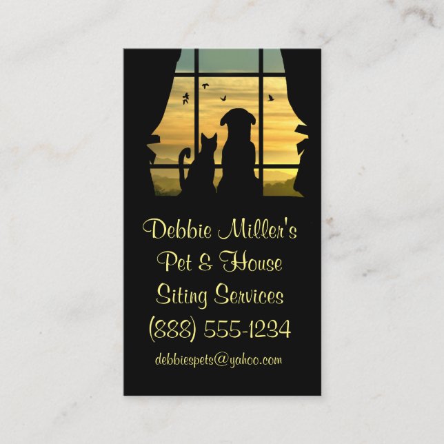 Cute House and Pet Sitting Business Cards (Front)