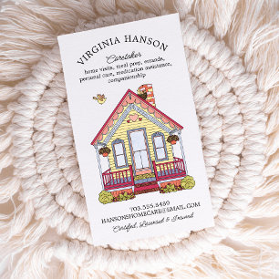 Cute House Caregiver Services Single Sided  Business Card