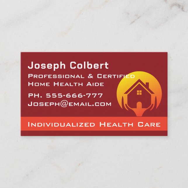 Cute House Caregiver Services Single Sided  Business Card (Front)