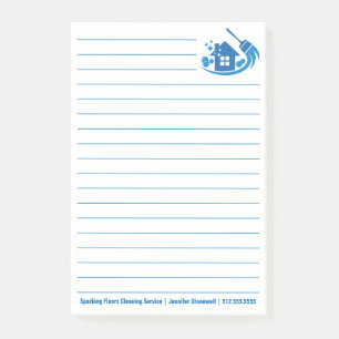 Cute House Cleaning Maid Company Custom Lined Post-it Notes