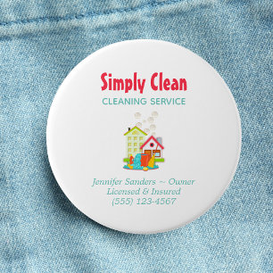 Cute House Cleaning Service Business 7.5 Cm Round Badge