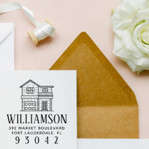 Cute House   Family Name & Return Address Self-inking Stamp