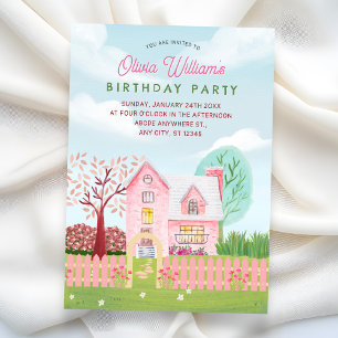 Cute house hand drawing invitation
