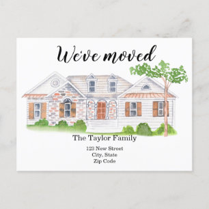 Cute House Moving Announcement Postcard