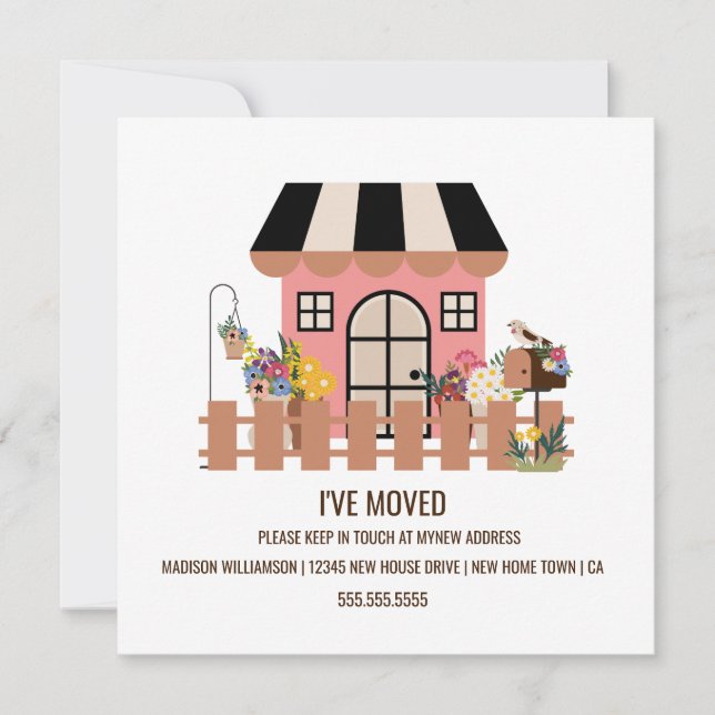 Cute House | New Home Moving Announcement (Front)