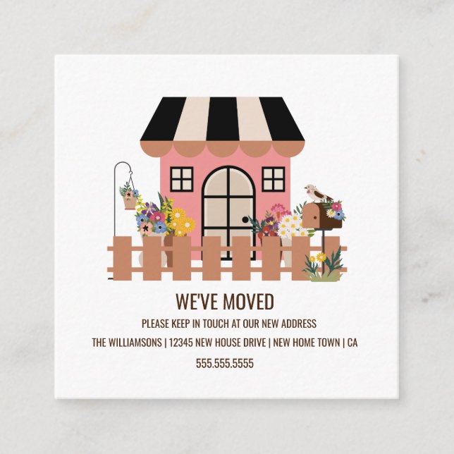 Cute House | New Home Moving Announcement (Front)