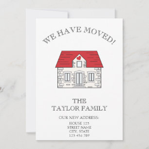 Cute House New Home Moving Announcement