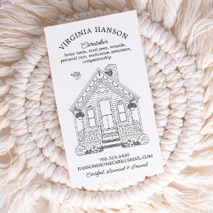 Cute House One Sided Caregiver Business Card