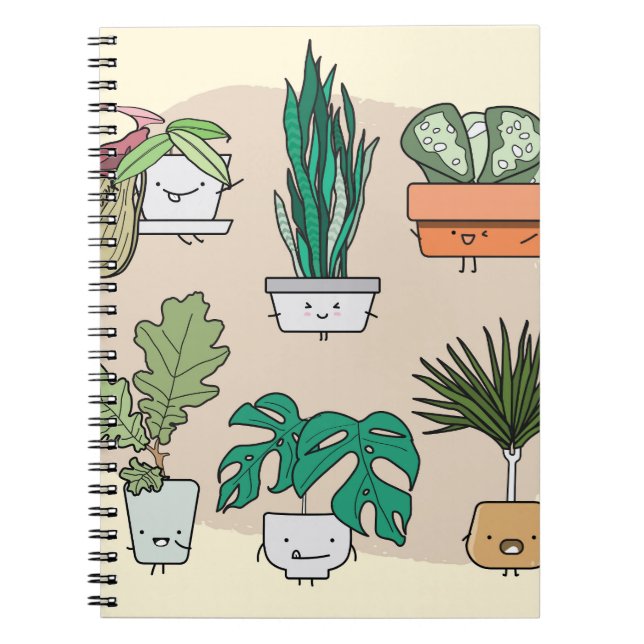Cute House Plants: Colourful Botanical. Notebook (Front)