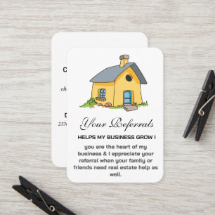 Cute House Real Estate Agent Promotional Referral Card