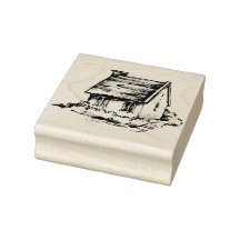 Cute House Rubber Stamp