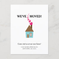 Cute House With Hearts We've Moved New Address Pos