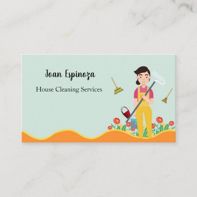 Cute Housekeeping Business Card (Front)