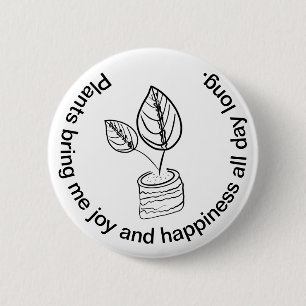 Cute Houseplant Botanical Caring for Prayer Plants 6 Cm Round Badge