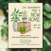 Cute Houseplants We've Moved Postcard