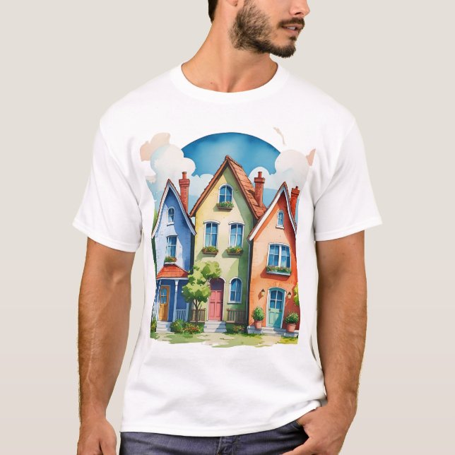cute houses T-Shirt (Front)