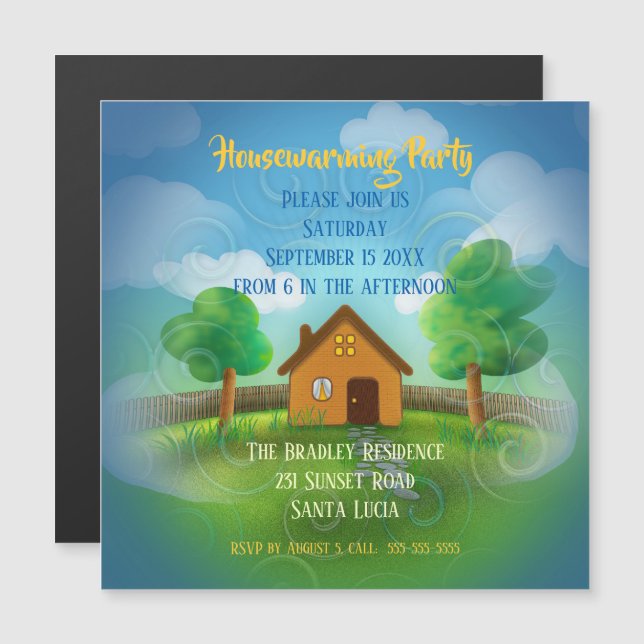 Cute Housewarming Party Invitation (Front/Back)