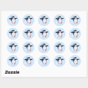 Cute Huggable Penguin Classic Round Sticker