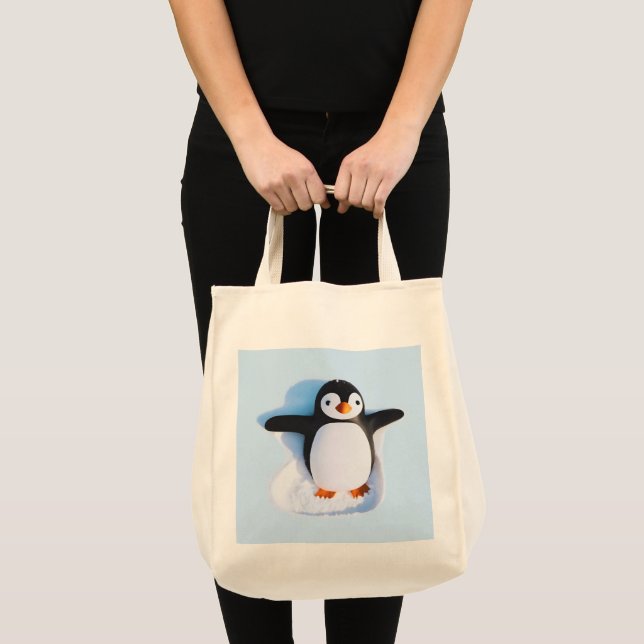 Cute Huggable Penguin Tote Bag (Front (Product))
