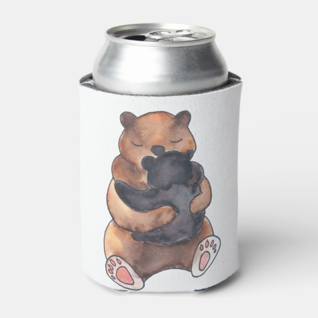 Cute Hugging Bears Can Cooler (Can Front)