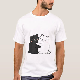 Cute Hugging Cats Men’s T-Shirt Funny Love tee