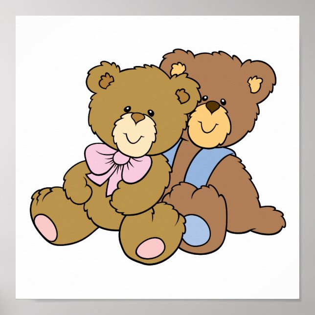 Cute Hugging Friends Bears Poster (Front)