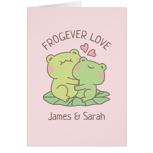 Cute Hugging Frogs Frogever Love Pun (Front)