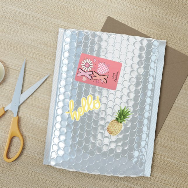 Cute Hugs&Kisses XOXO Pink Love in Valentine's Day Rectangular Sticker (Creator Uploaded)