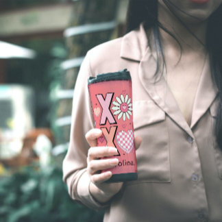Cute Hugs&Kisses XOXO Pink Love in Valentine's Day Thermal Tumbler