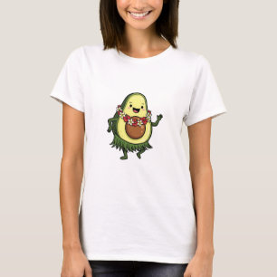 Cute Hula Avocado Character Dancing T-Shirt