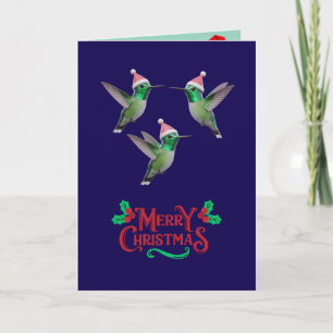 Cute Hummingbird Christmas Holiday Card