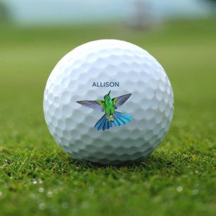 Cute Hummingbird Monogrammed Golf Balls
