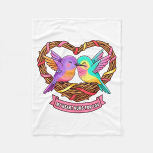 Cute Hummingbird Valentine My Heart Hums For You B Fleece Blanket