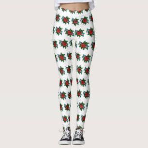 Cute Hummingbirds on Hibiscus Flower Cartoon - W Leggings