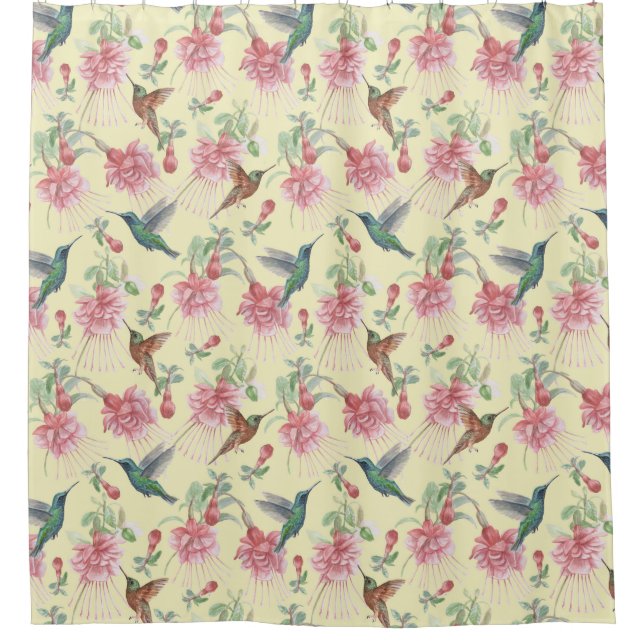 Cute Hummingbirds  Shower Curtain (Front)