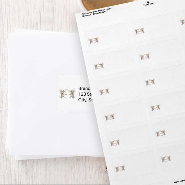 Cute Hummingbirds Wedding Couple Address Labels (Creator Uploaded)