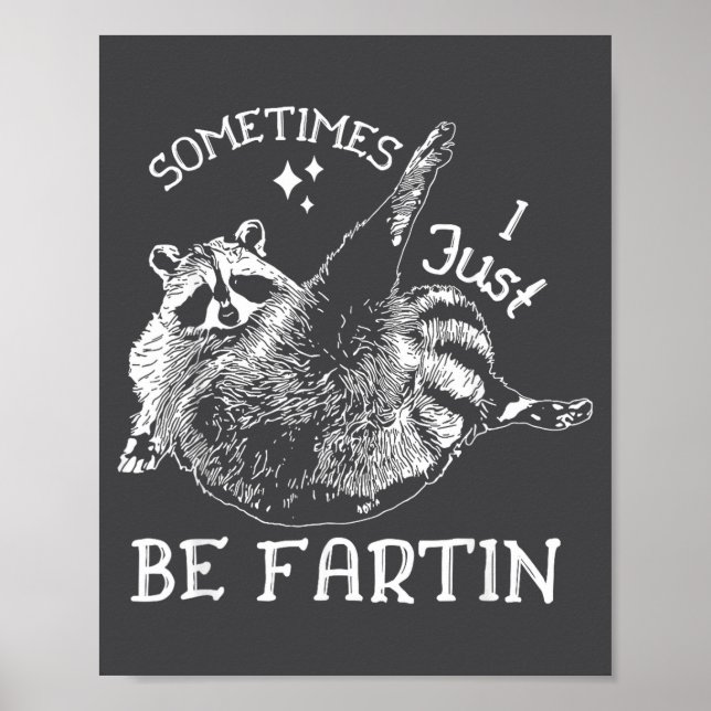 Cute Humor Raccoon I Sometimes Just Fartin Poster (Front)