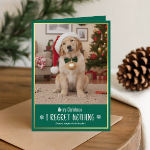Cute Humorous Dog Picture Merry Christmas Folded Holiday Card