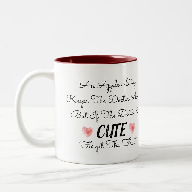 Cute Humour Doctor Joke Script  Custom Name Two-Tone Coffee Mug (Left)