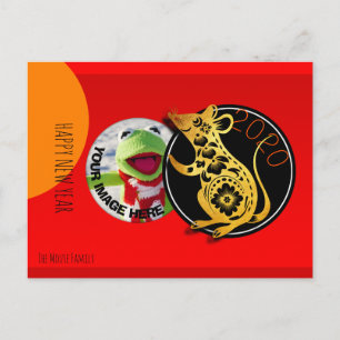 Cute Humourous Rat Paper-cut 2020 Postcard