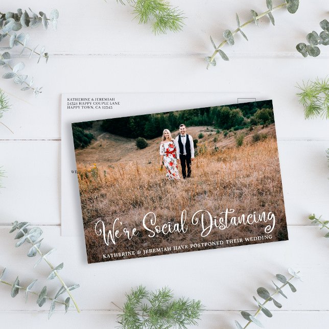 Cute Humourous Wedding Postponement Postcard (Creator Uploaded)