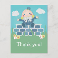 Cute Humpty Dumpty Baby Shower Thank You Postcard
