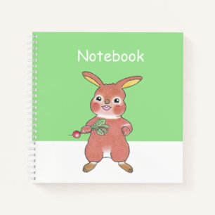 Cute Hungry Bunny Square Custom Notebook