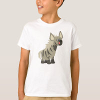 Cute Hungry Cartoon Striped Hyena Children T-Shirt