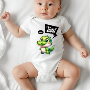  Cute Hungry Crocodile Baby Bodysuit