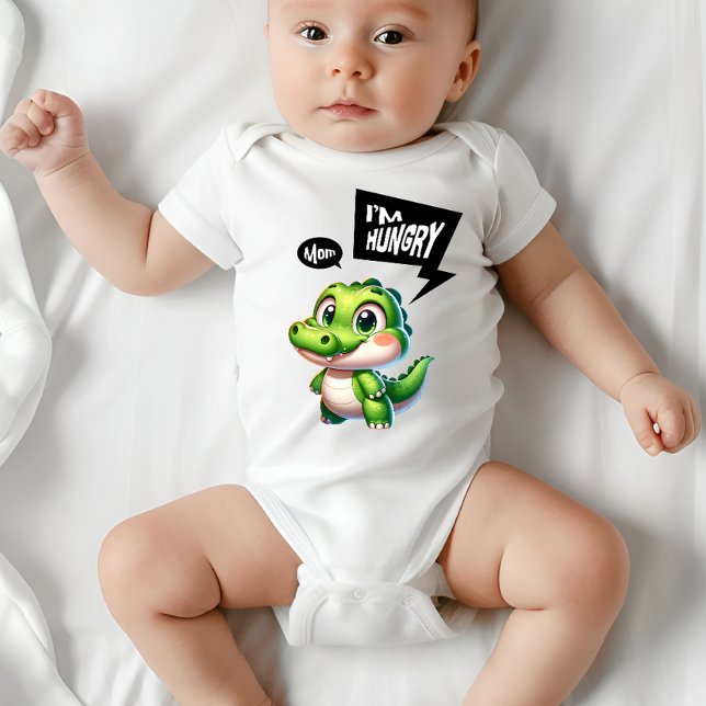  Cute Hungry Crocodile Baby Bodysuit (Creator Uploaded)