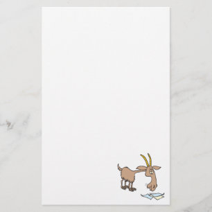 cute hungry goat cartoon stationery