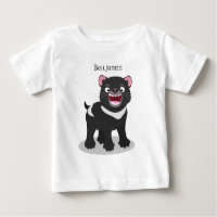 Cute hungry Tasmanian devil cartoon illustration