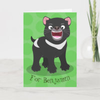 Cute hungry Tasmanian devil cartoon illustration